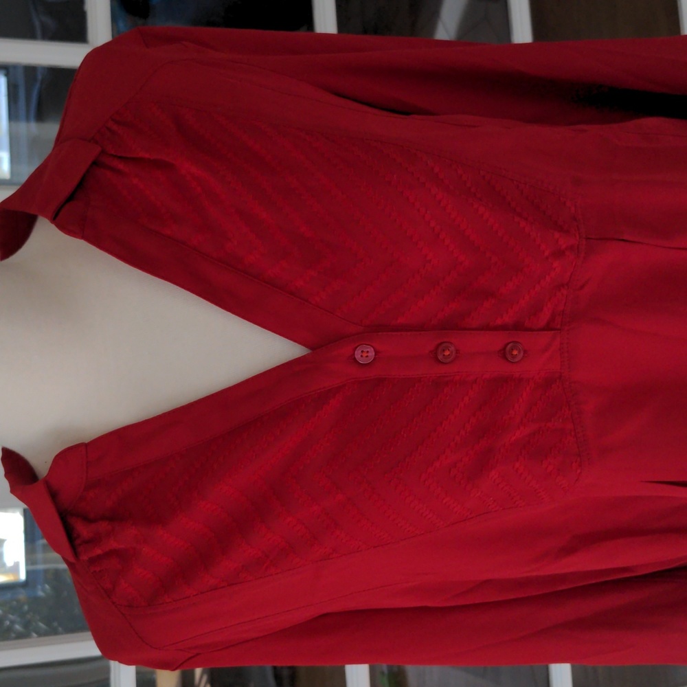 Anthropologie Mauve romantic red top sz 2 081 - Picture 2 of 7